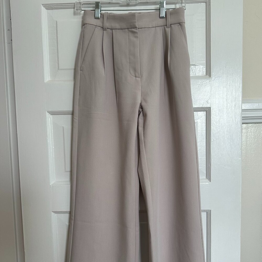 Abercrombie & Fitch Sloane Tailored Wide Leg Pant - 25, 0 Short, Light Taupe